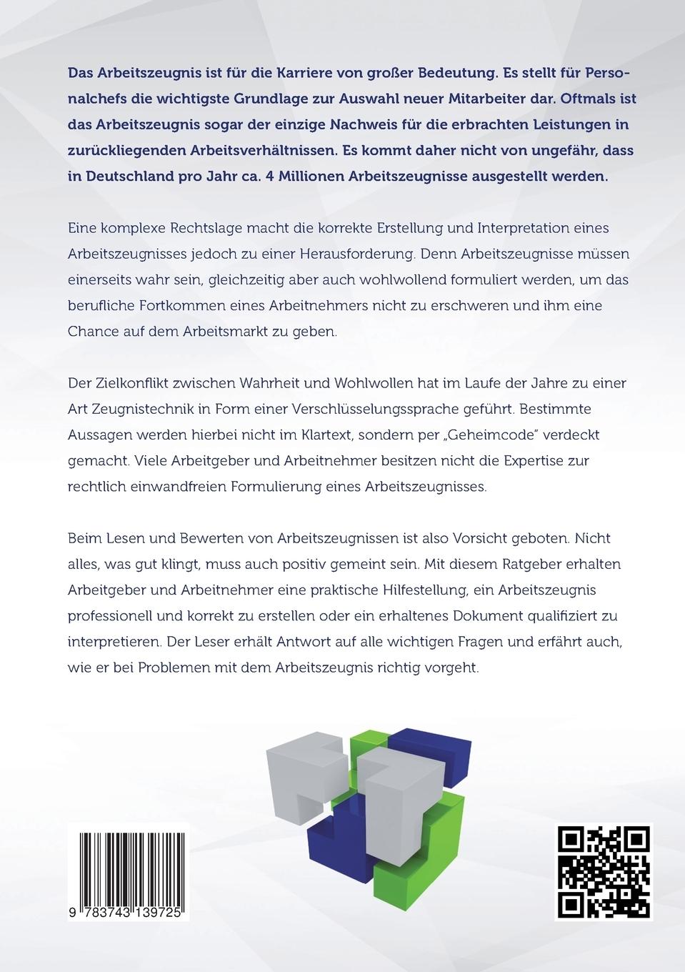 Rückseitencover Ratgeber Arbeitszeugnis