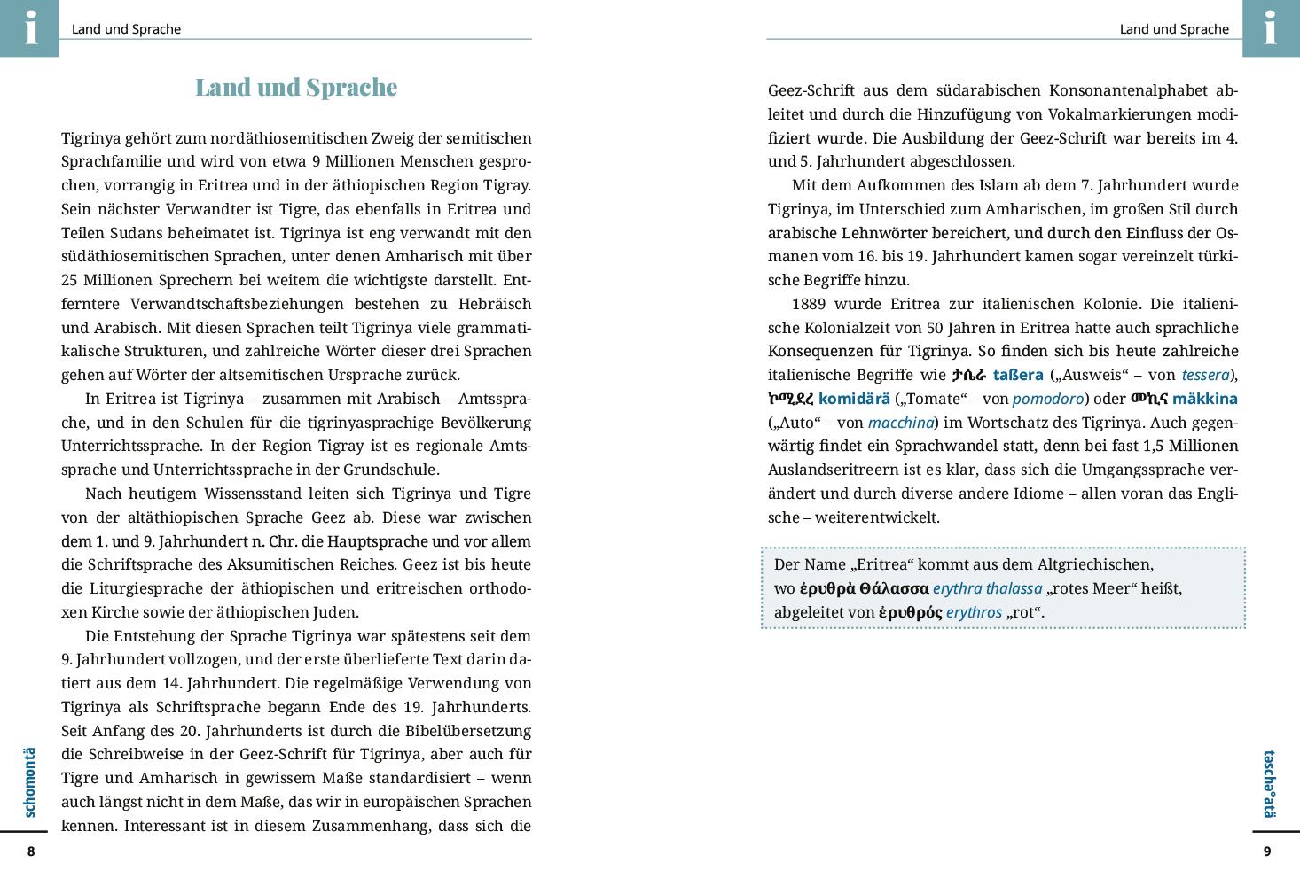 Beispielinhalt (Bild) Reise Know-How Tigrinya - Wort für Wort