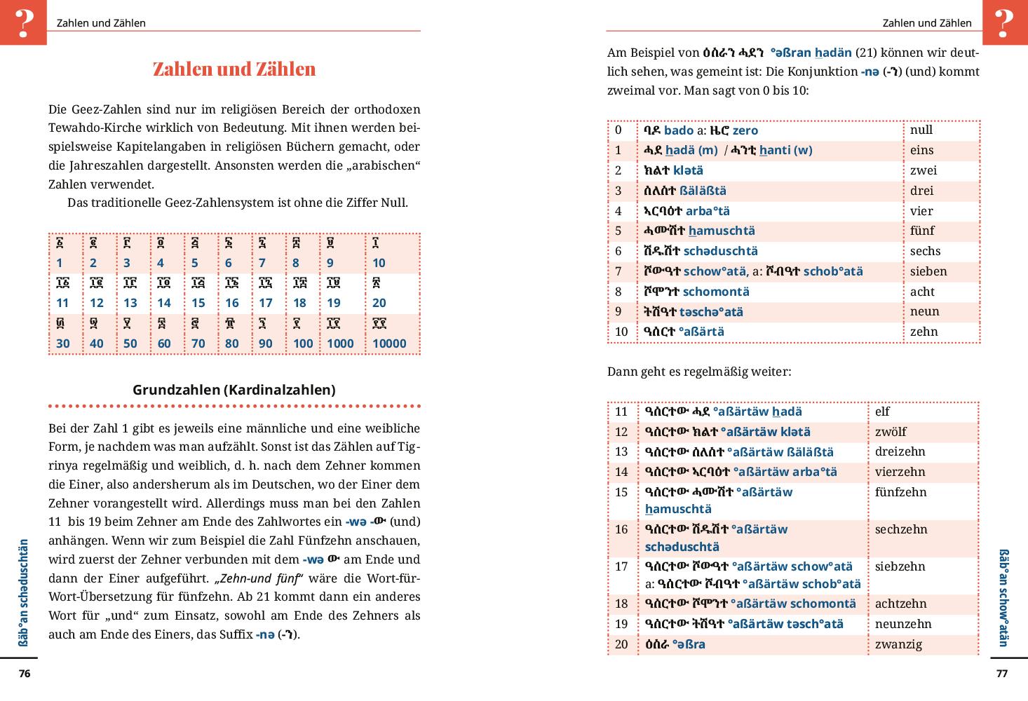 Beispielinhalt (Bild) Reise Know-How Tigrinya - Wort für Wort