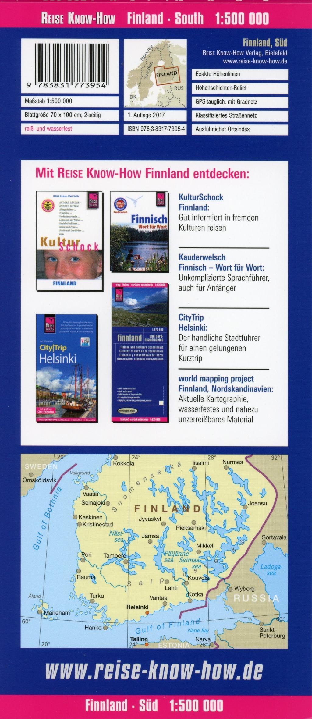 Beispielinhalt (Bild) Reise Know-How Landkarte Finnland, Süd 1:500.000