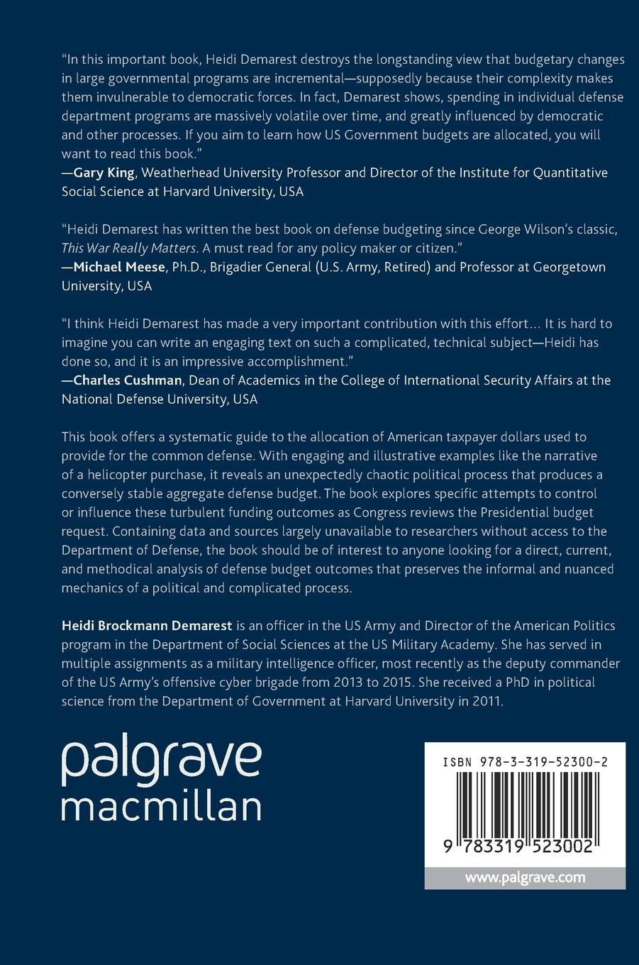 Rückseitencover US Defense Budget Outcomes