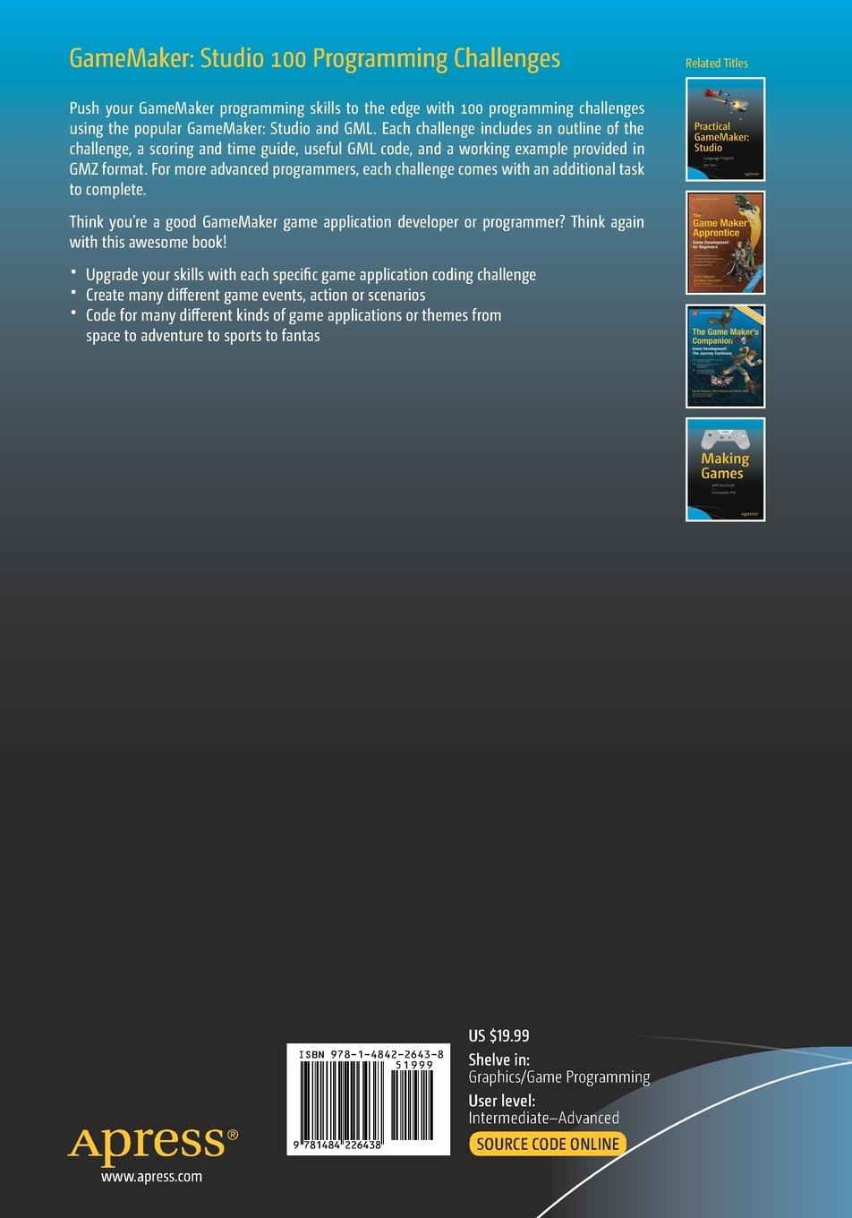 Rückseitencover GameMaker: Studio 100 Programming Challenges