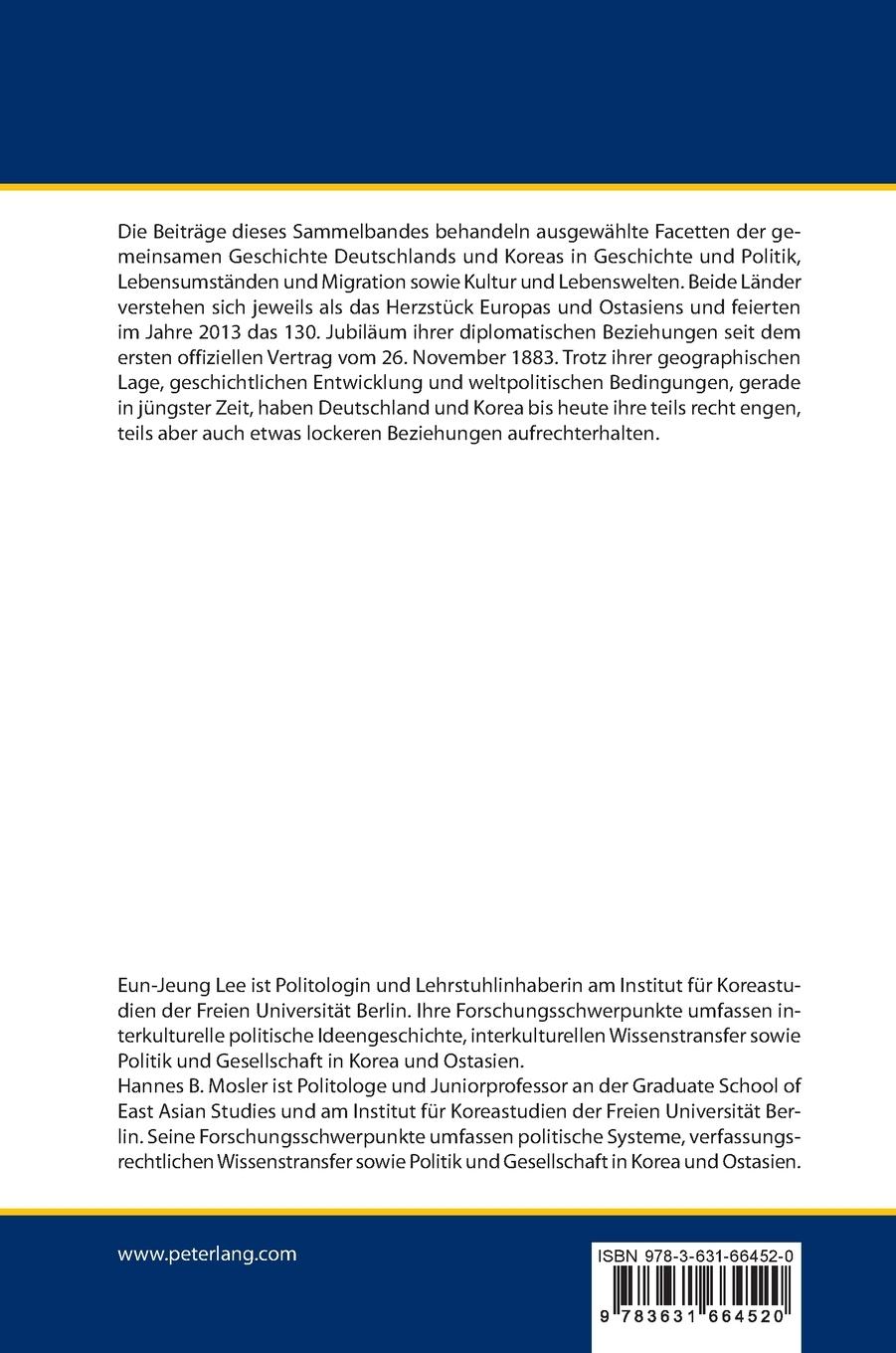 Rückseitencover Facetten deutsch-koreanischer Beziehungen