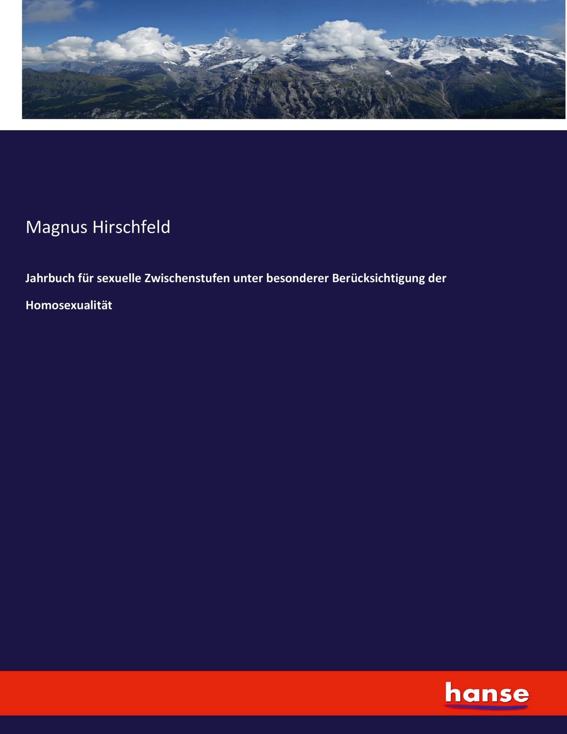 Vorderes Coverbild Jahrbuch für sexuelle Zwischenstufen unter besonderer Berücksichtigung der Homosexualität