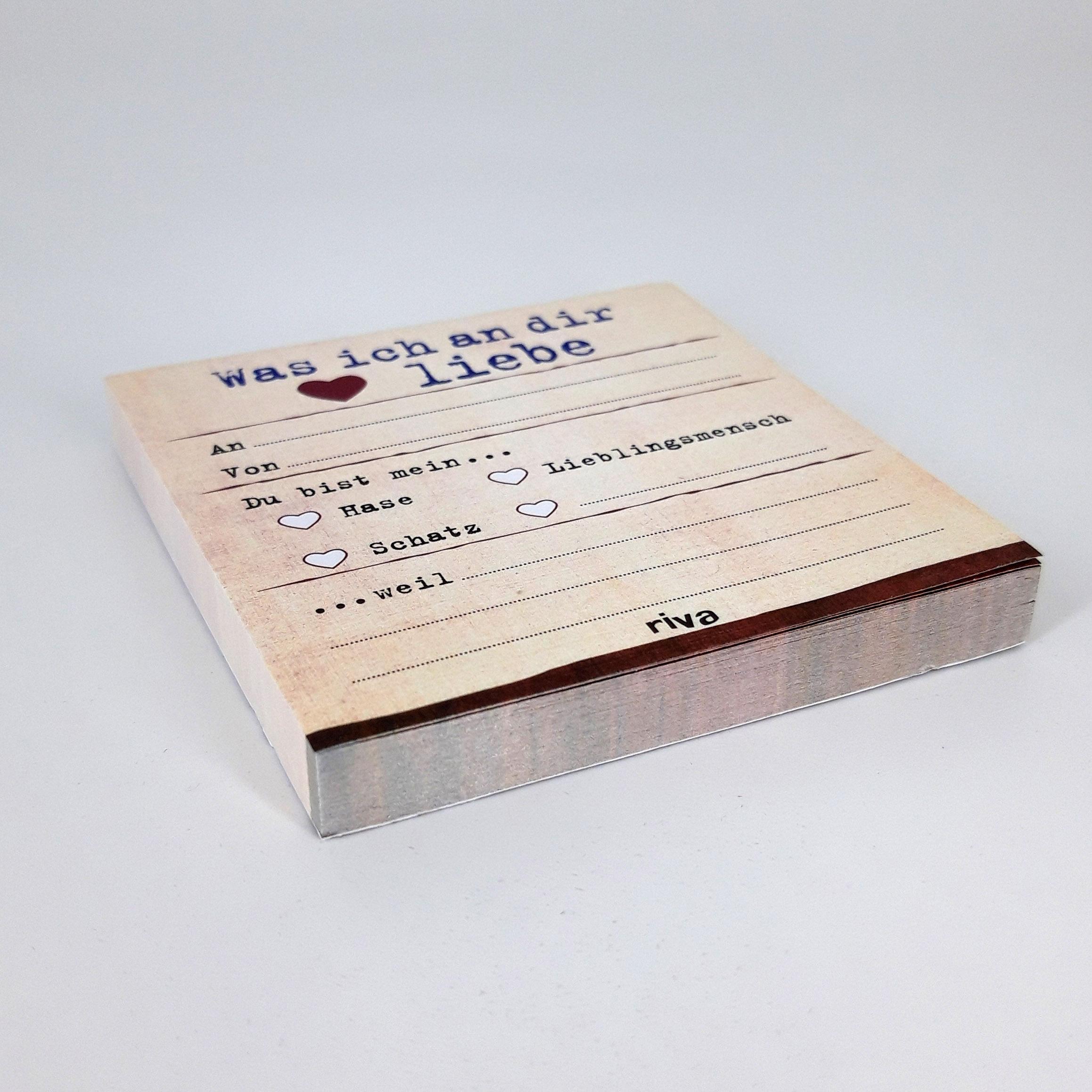 Beispielinhalt (Bild) Was ich an dir liebe - Klebezettel