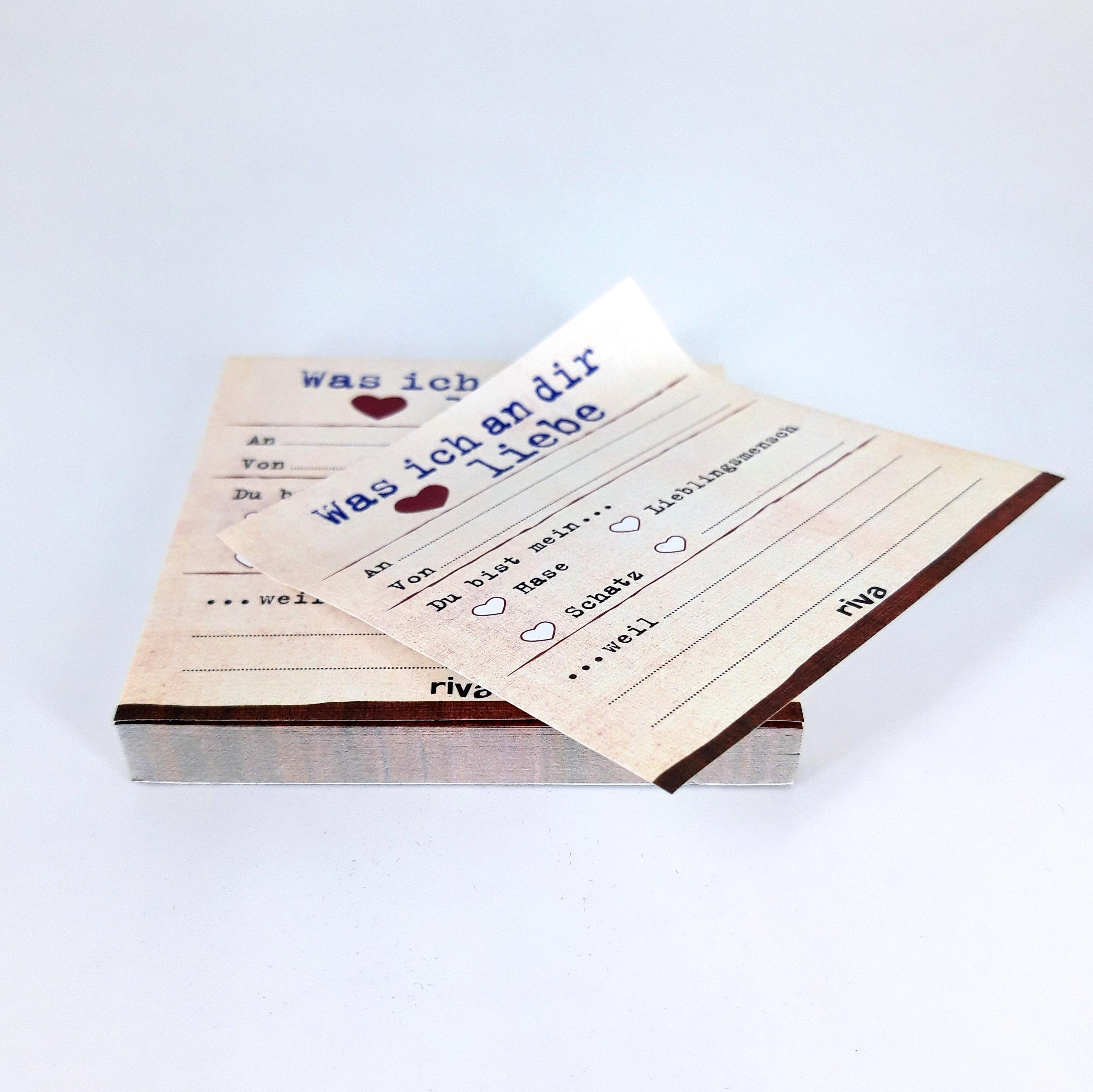 Beispielinhalt (Bild) Was ich an dir liebe - Klebezettel