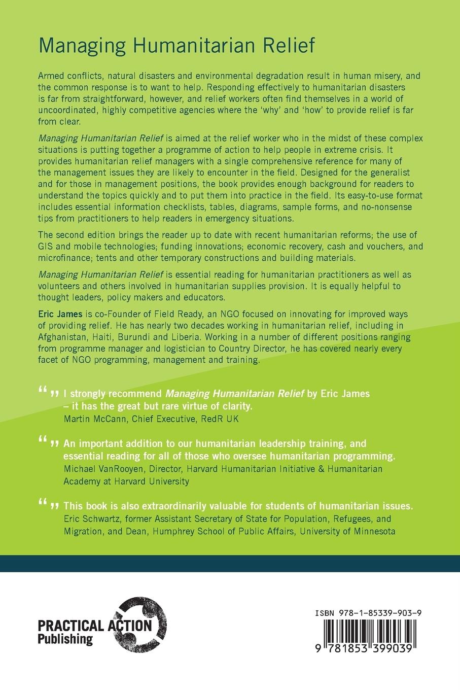 Rückseitencover Managing Humanitarian Relief 2nd Edition