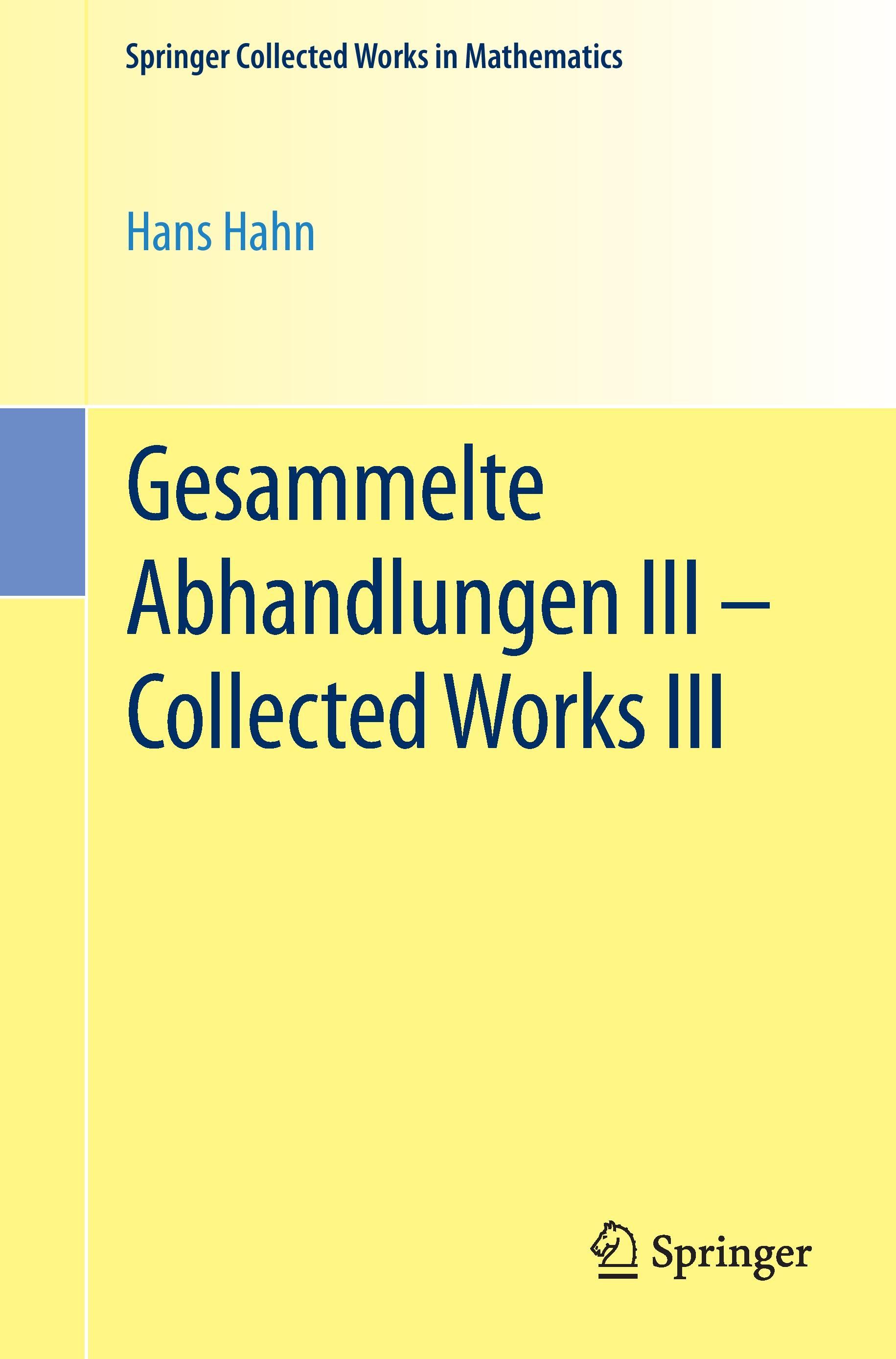 Vorderes Coverbild Gesammelte Abhandlungen III - Collected Works III