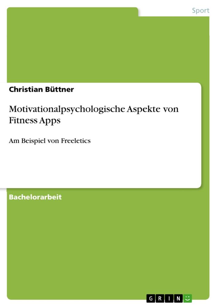 Vorderes Coverbild Motivationalpsychologische Aspekte von Fitness Apps