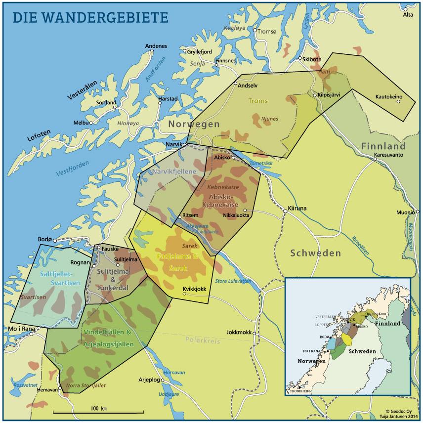 Beispielinhalt (Bild) Wanderwege Nordskandinavien