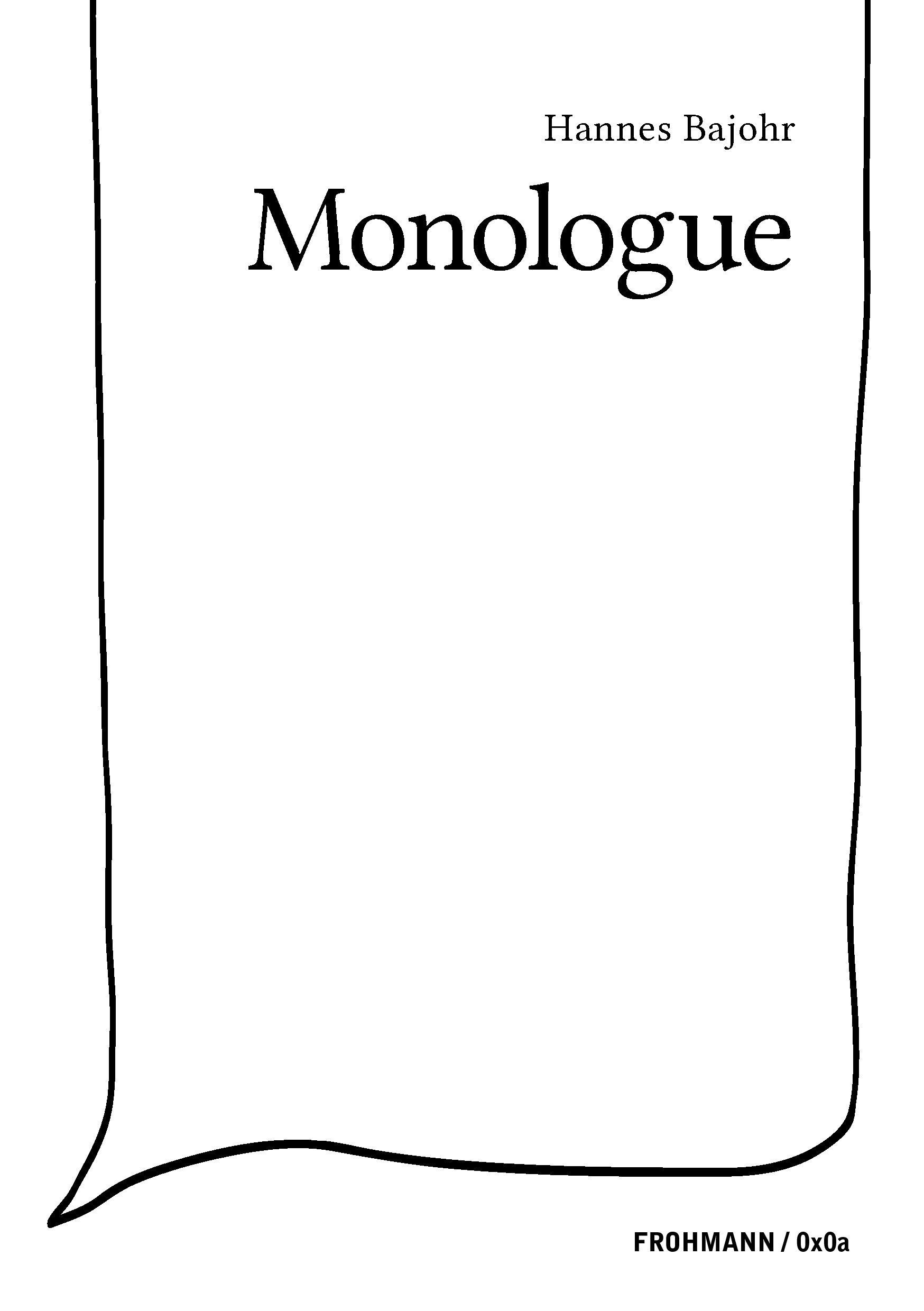 Vorderes Coverbild Monologue