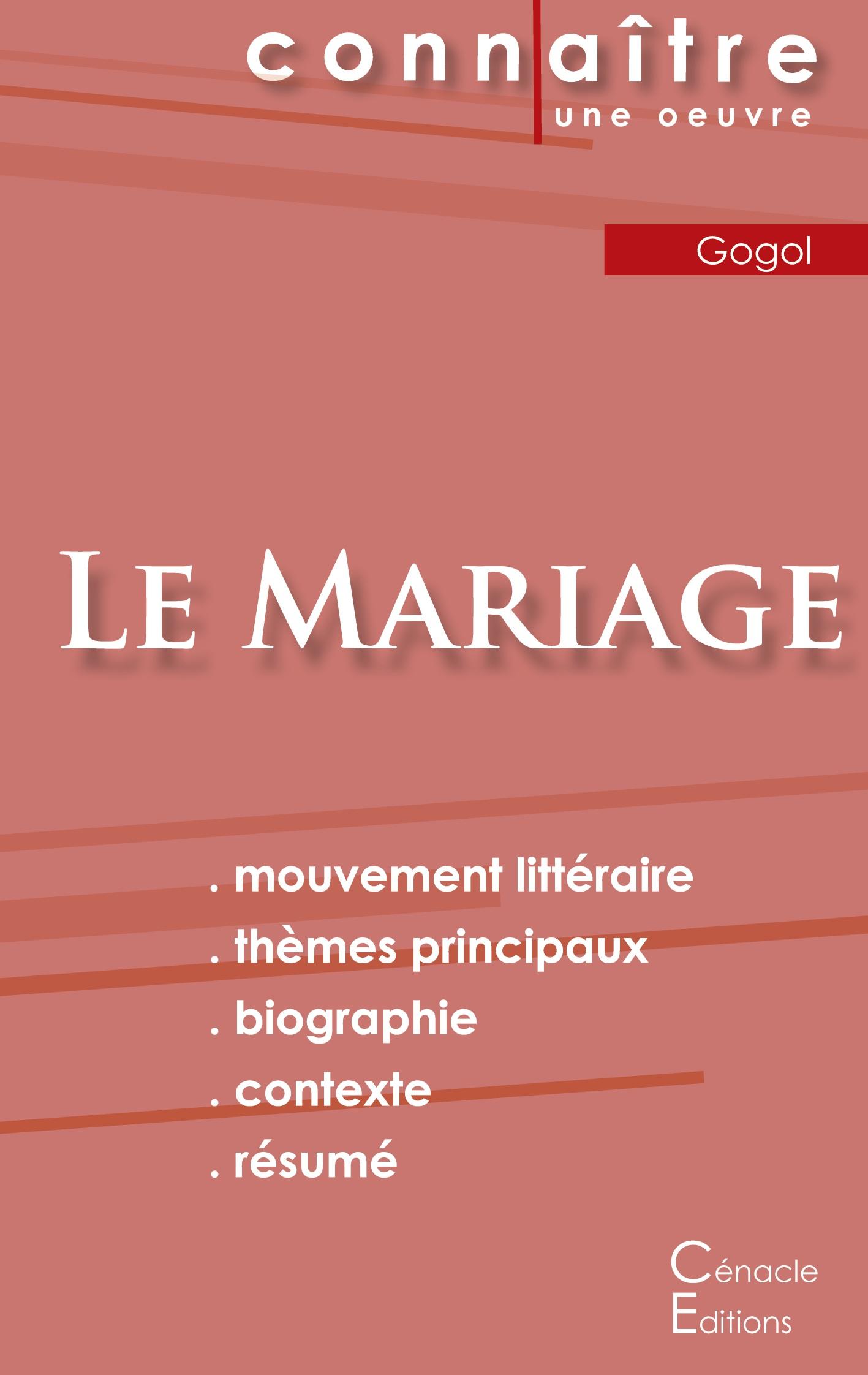 Vorderes Coverbild Fiche de lecture Le Mariage de Nicolas Gogol (Analyse littéraire de référence et résumé complet)