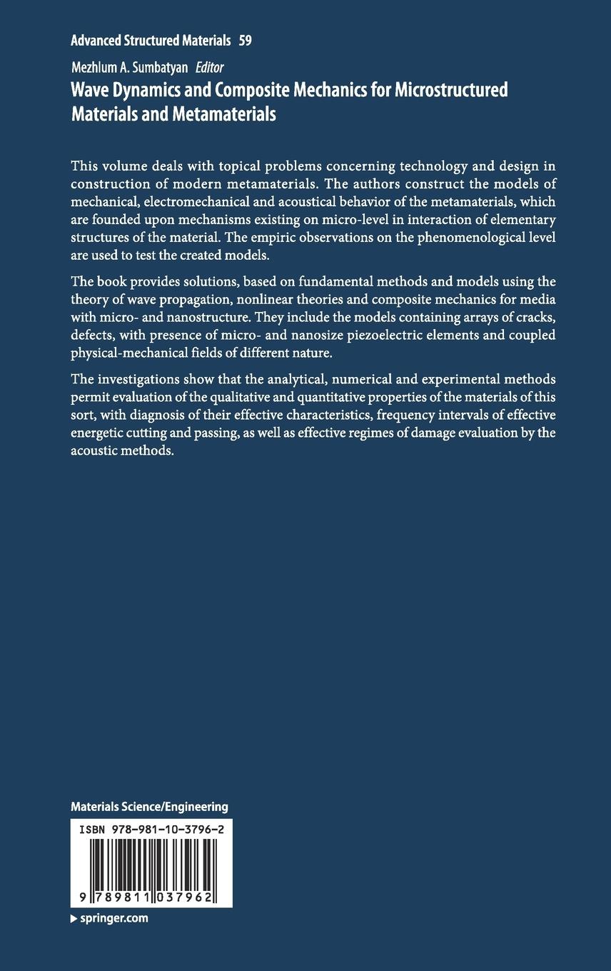 Rückseitencover Wave Dynamics and Composite Mechanics for Microstructured Materials and Metamaterials