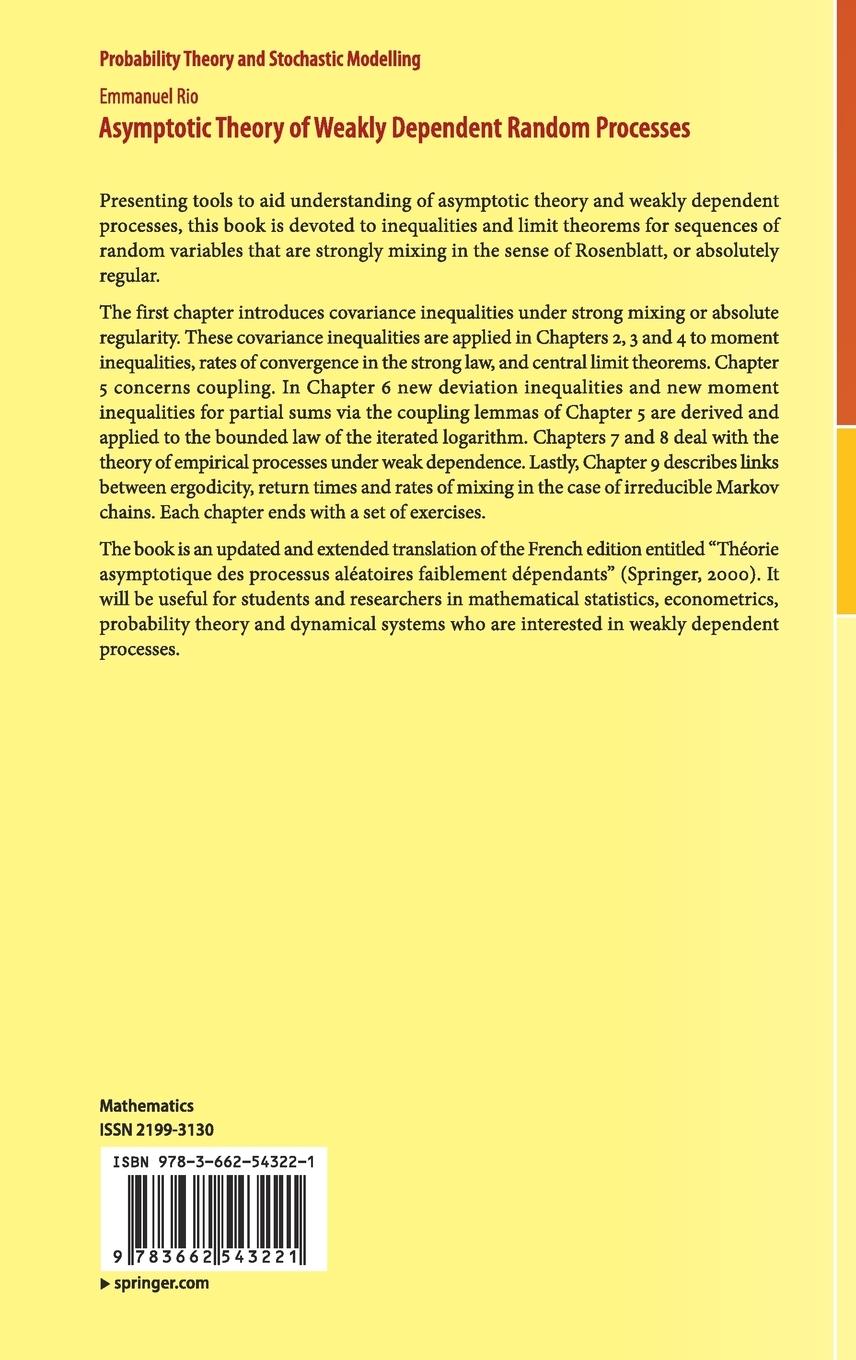 Rückseitencover Asymptotic Theory of Weakly Dependent Random Processes