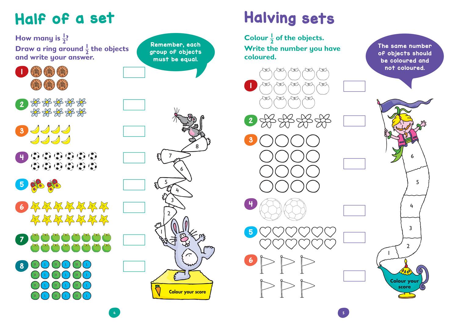 Beispielinhalt (Bild) Fractions Quick Quizzes Ages 5-7