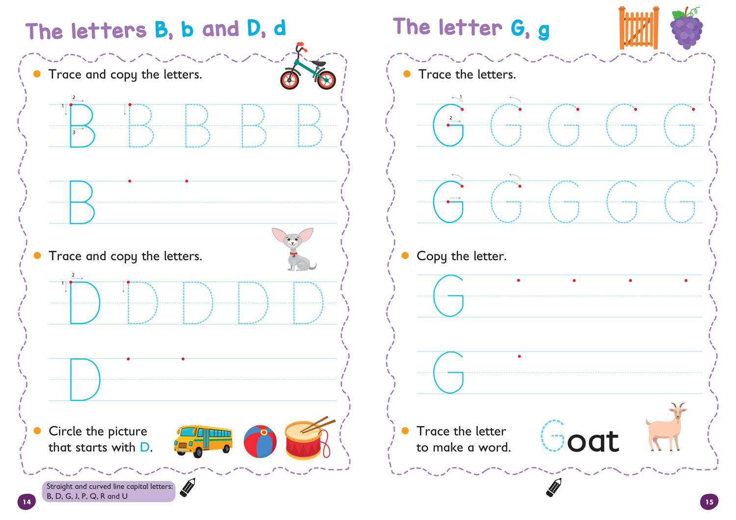 Beispielinhalt (Bild) Upper Case Letters Age 3-5 Wipe Clean Activity Book