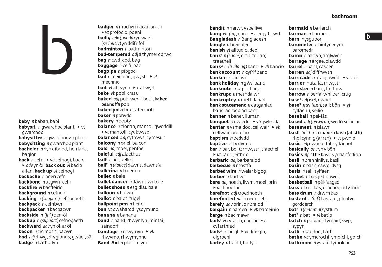 Beispielinhalt (Bild) Spurrell Welsh Pocket Dictionary