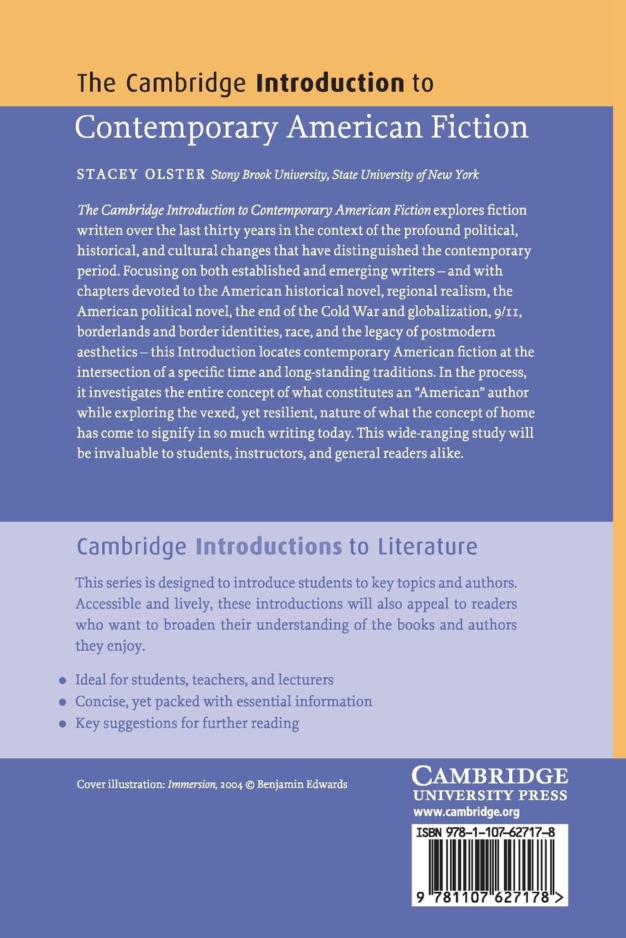 Rückseitencover The Cambridge Introduction to Contemporary American Fiction