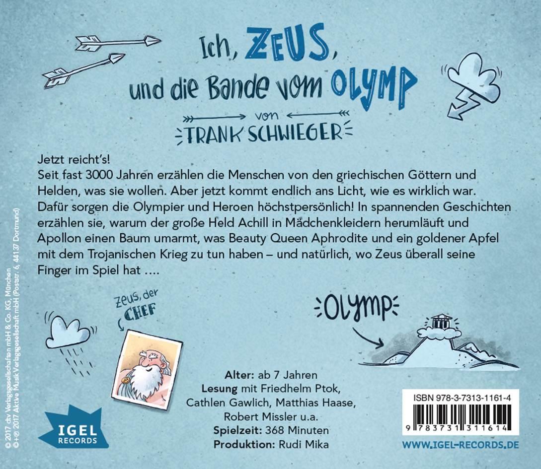 Rückseitencover Ich, Zeus, und die Bande vom Olymp