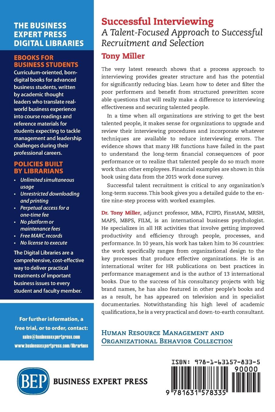 Rückseitencover Successful Interviewing