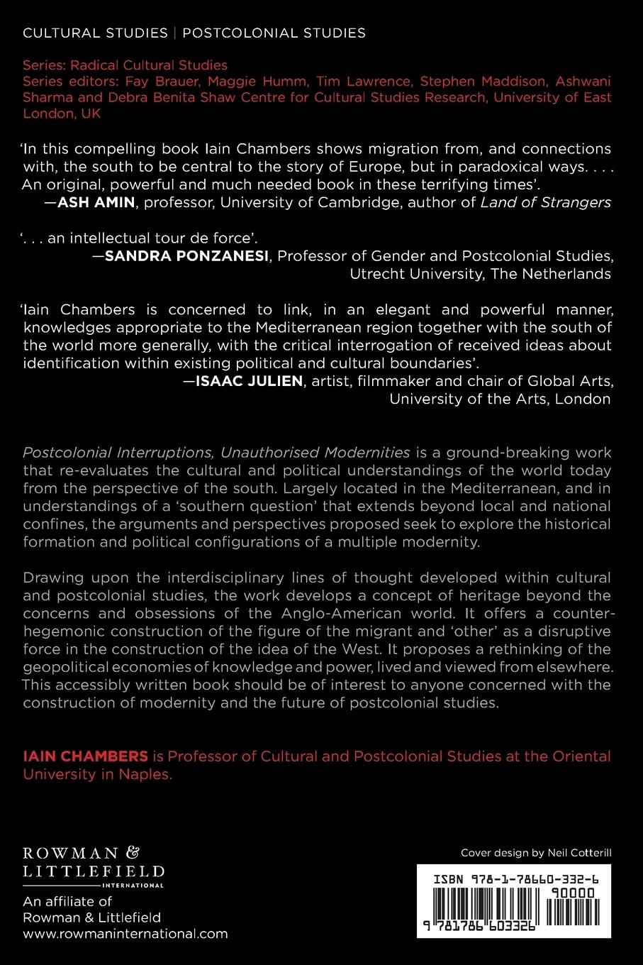 Rückseitencover Postcolonial Interruptions, Unauthorised Modernities