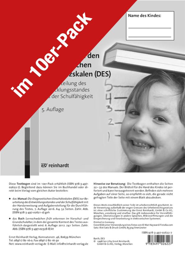 Vorderes Coverbild Testbogen zu den Diagnostischen Einschätzskalen (DES) zur Beurteilung des Entwicklungsstandes und der Schulfähigkeit