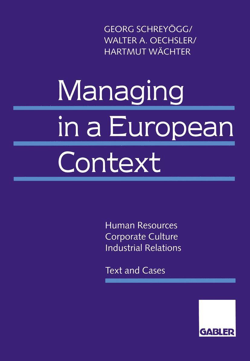 Vorderes Coverbild Managing in a European Context