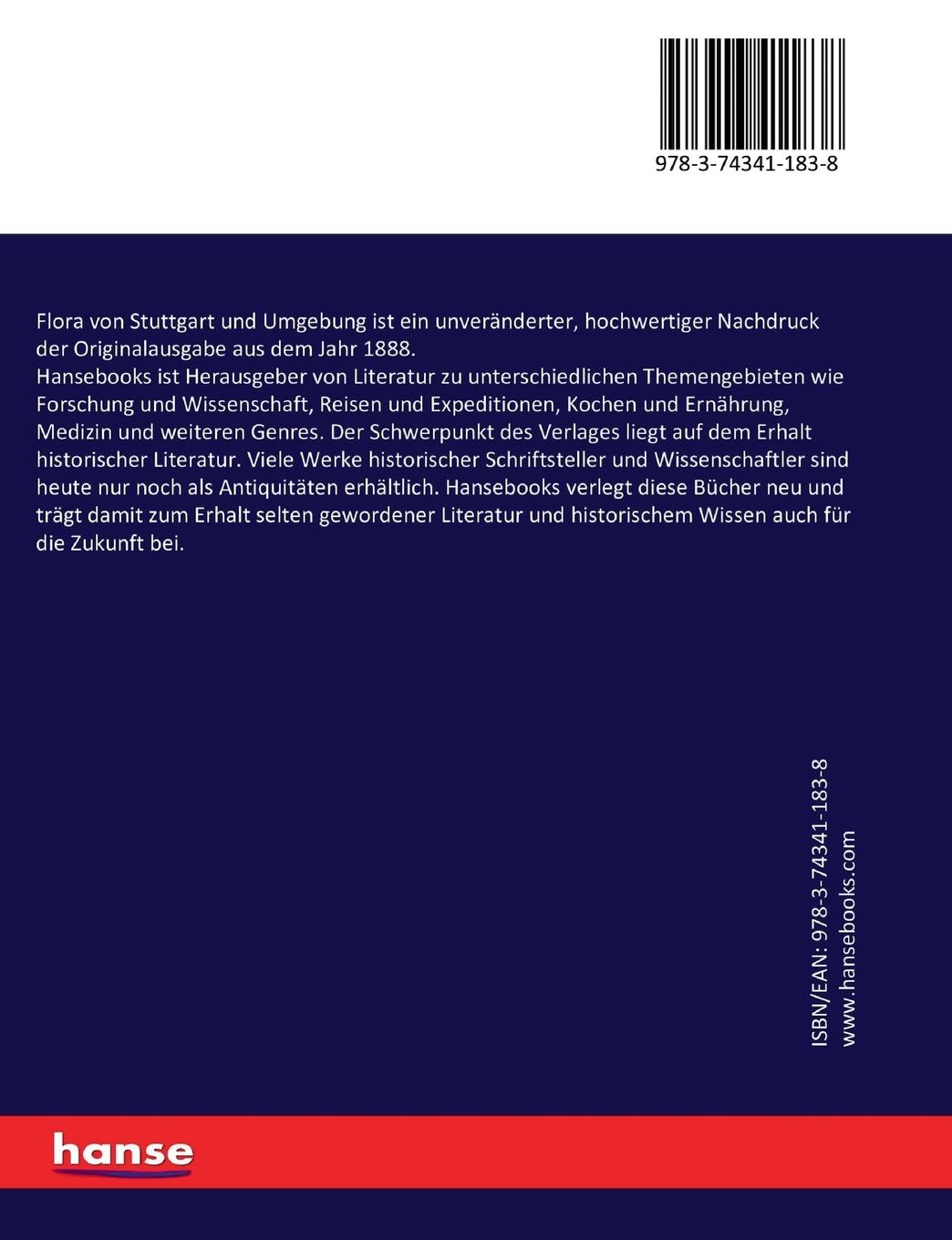 Rückseitencover Flora von Stuttgart und Umgebung