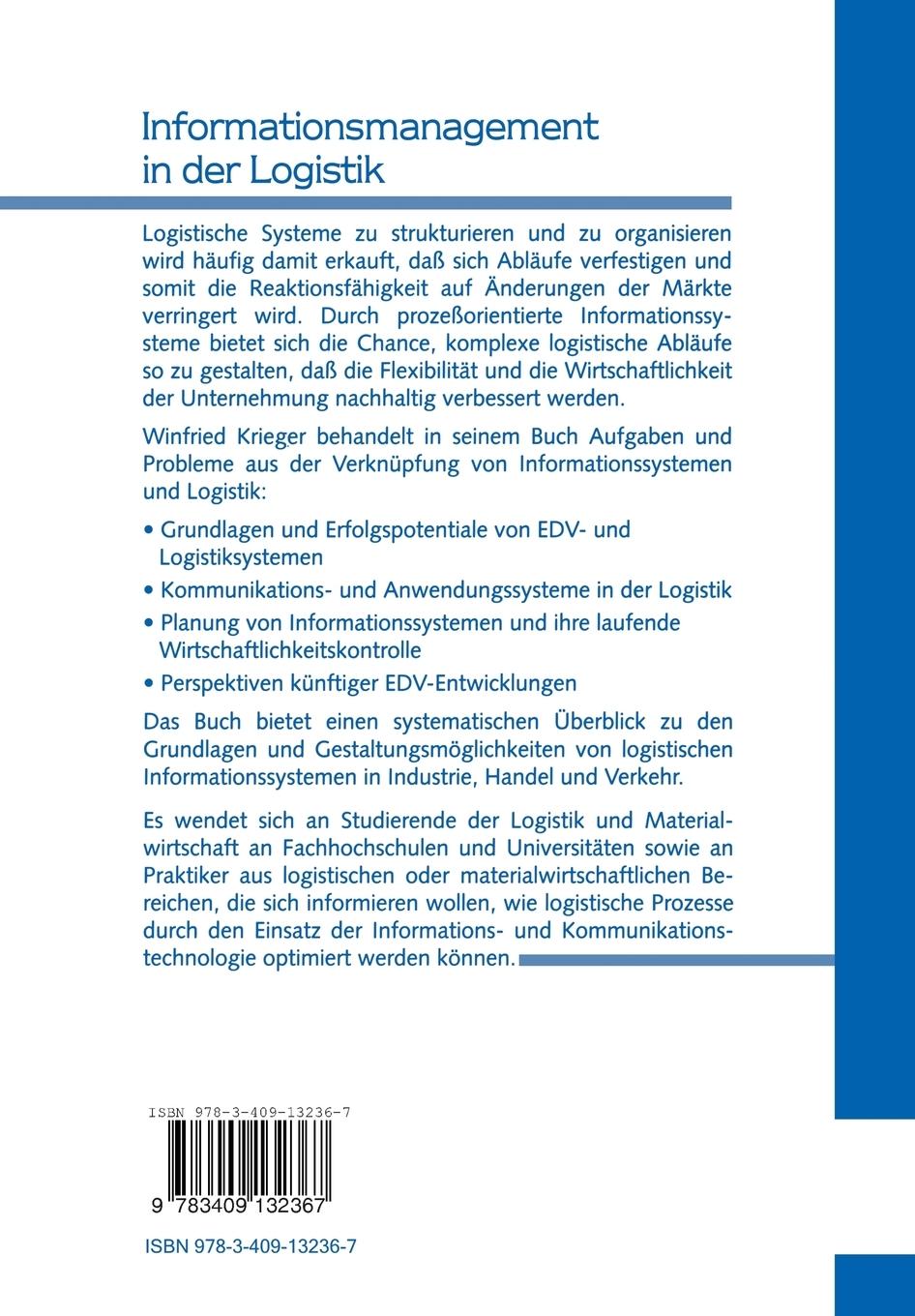 Rückseitencover Informationsmanagement in der Logistik
