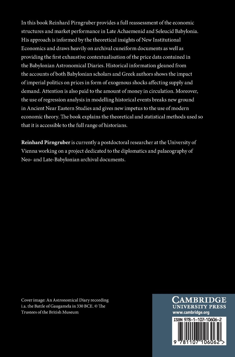 Rückseitencover The Economy of Late Achaemenid and Seleucid Babylonia