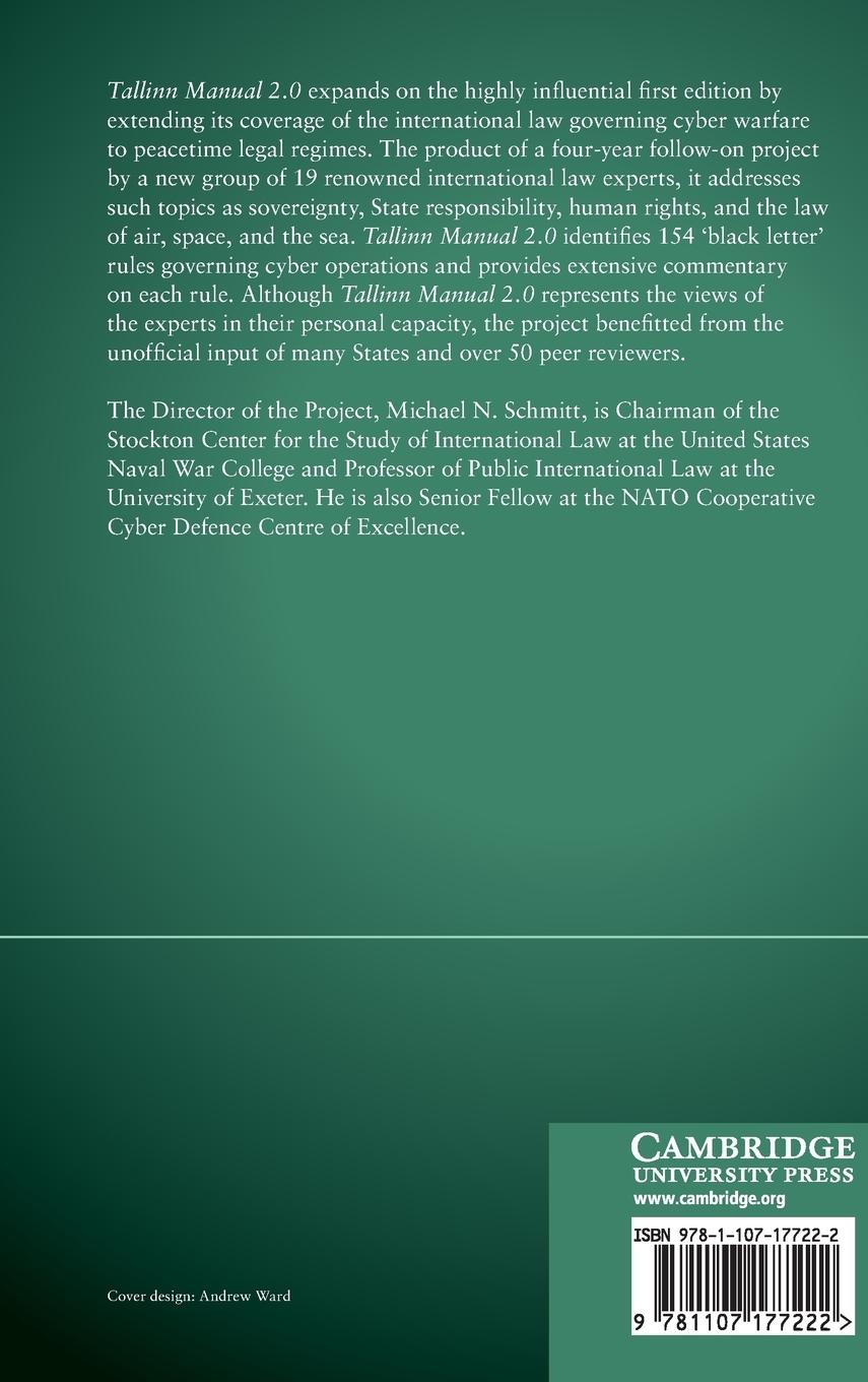 Rückseitencover Tallinn Manual 2.0 on the International Law Applicable to Cyber Operations