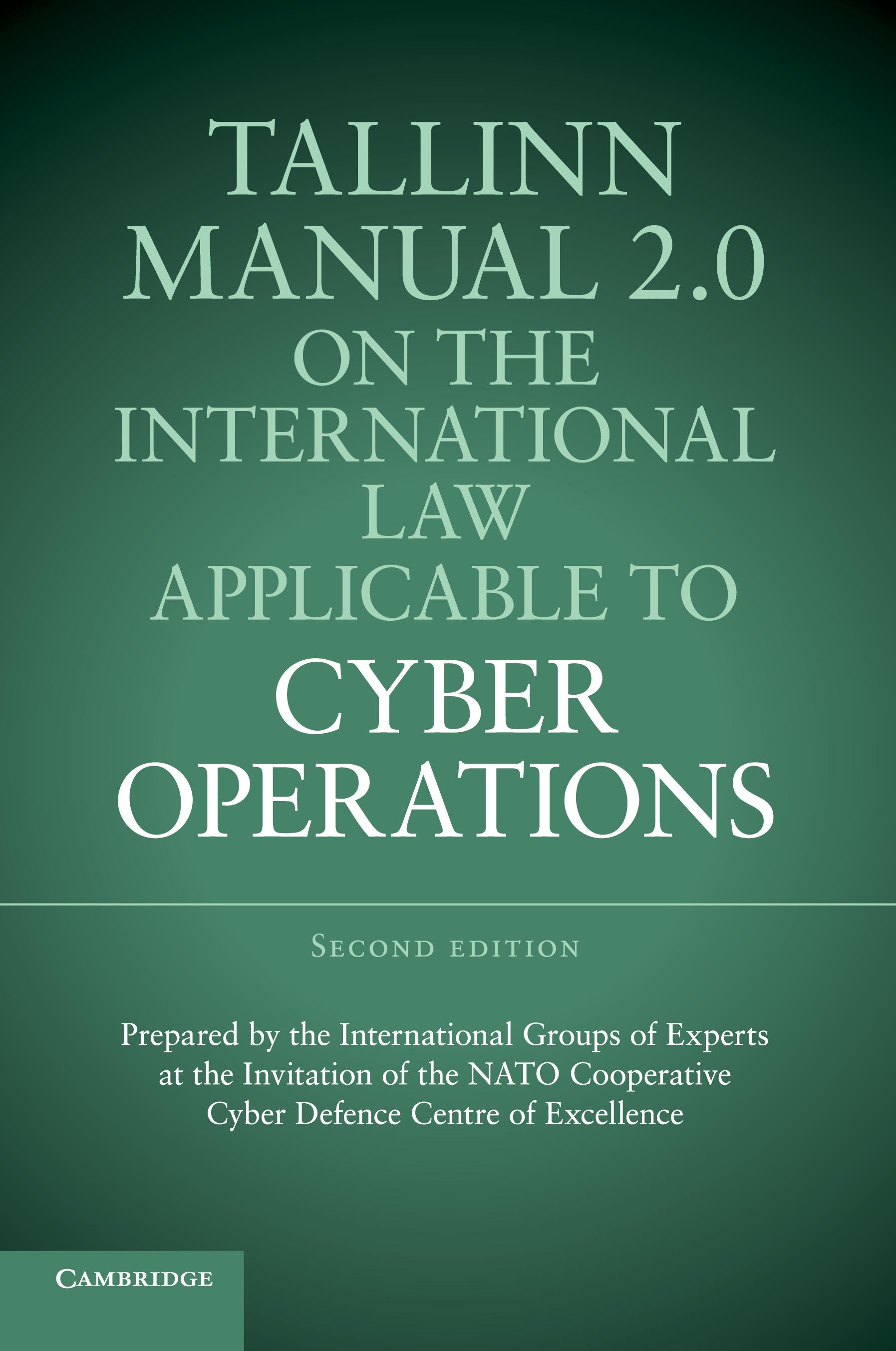 Vorderes Coverbild Tallinn Manual 2.0 on the International Law Applicable to Cyber             Operations