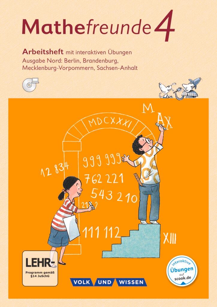 Vorderes Coverbild Mathefreunde 4. Schuljahr - Nord - Arbeitsheft mit interaktiven Übungen auf scook.de