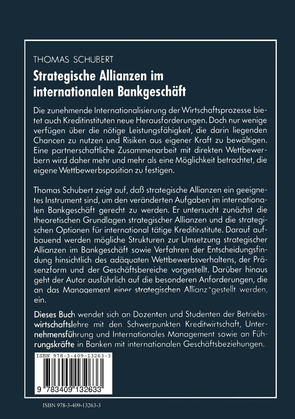 Rückseitencover Strategische Allianzen im internationalen Bankgeschäft
