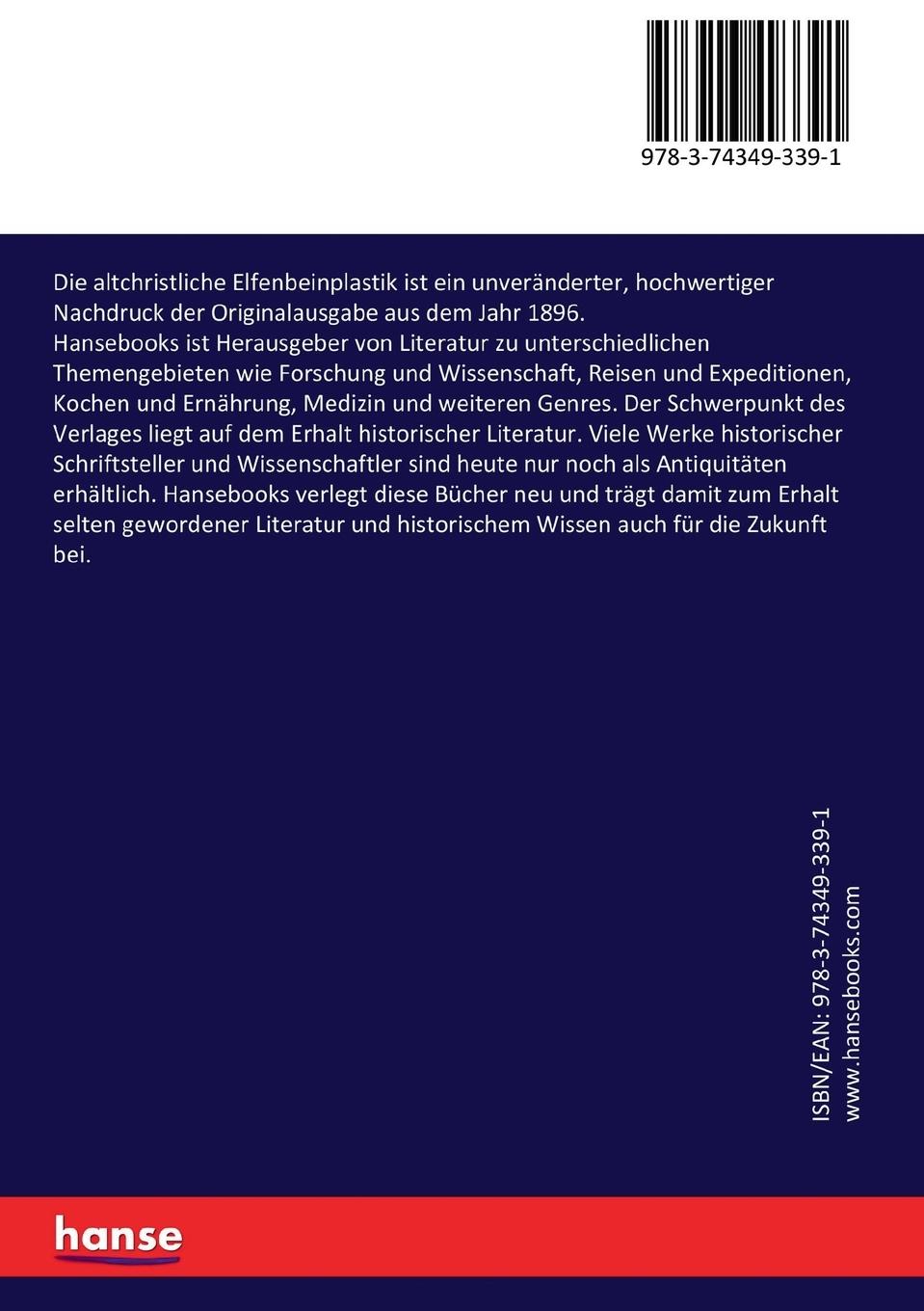 Rückseitencover Die altchristliche Elfenbeinplastik