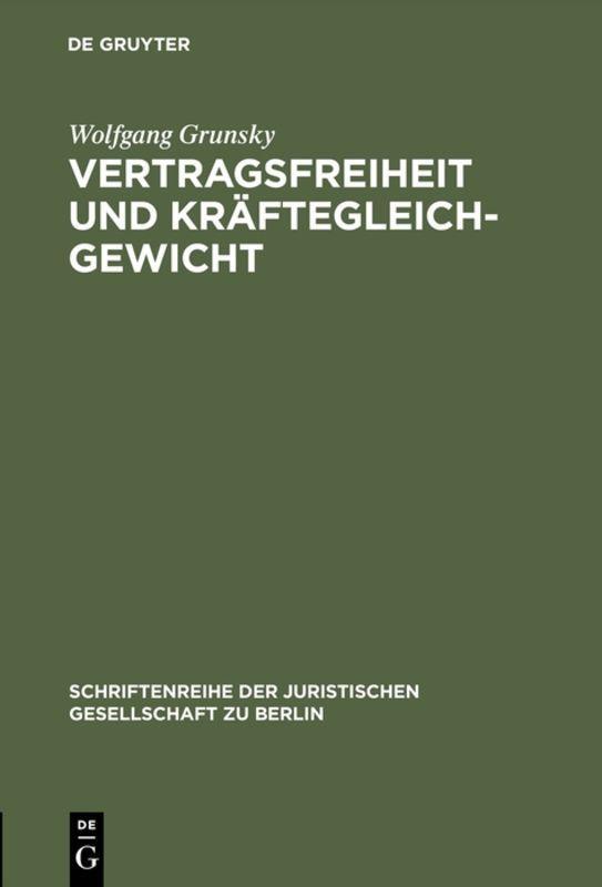 Vorderes Coverbild Vertragsfreiheit und Kräftegleichgewicht