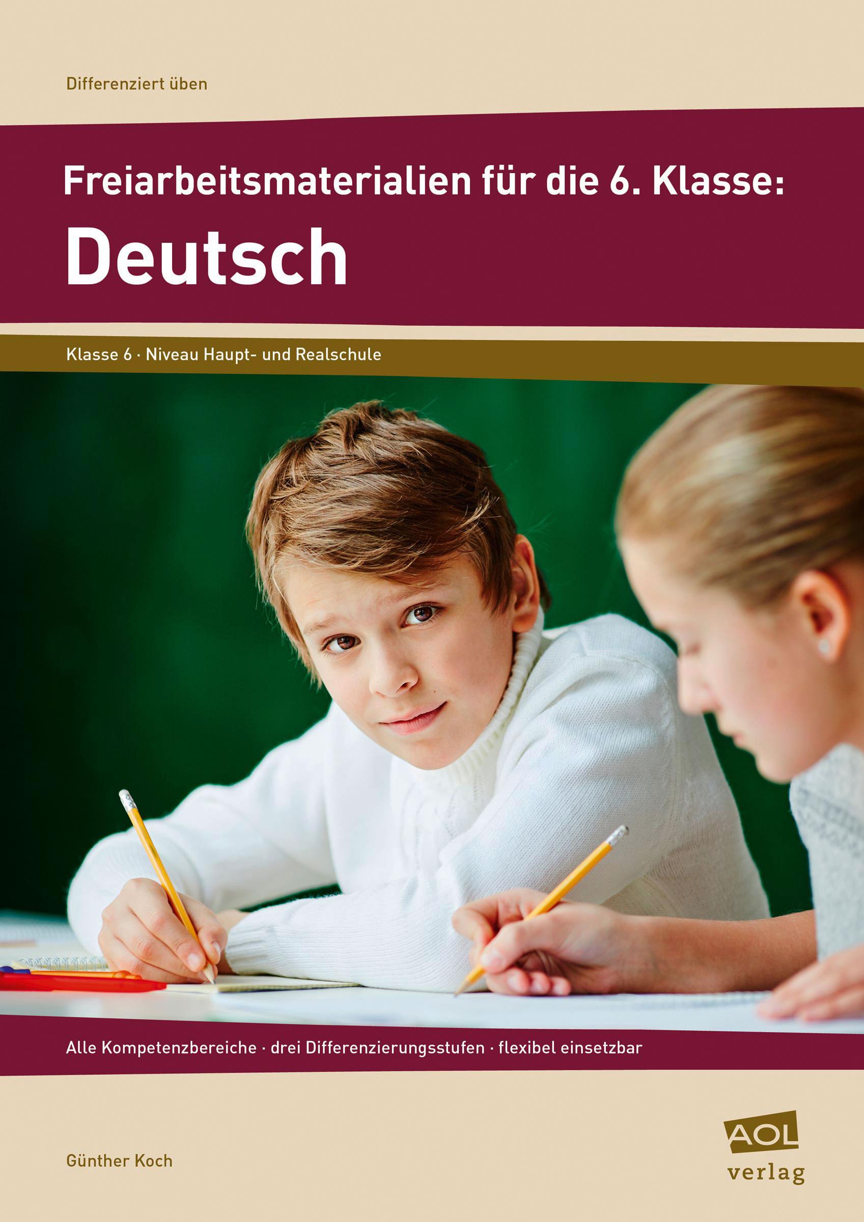Vorderes Coverbild Freiarbeitsmaterialien für die 6. Klasse: Deutsch