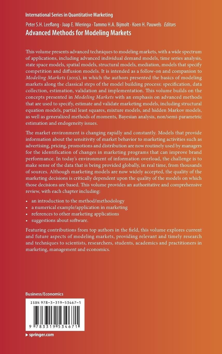 Rückseitencover Advanced Methods for Modeling Markets