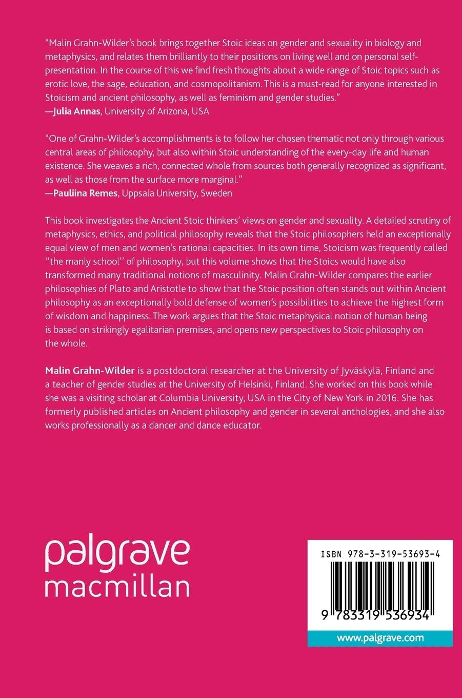 Rückseitencover Gender and Sexuality in Stoic Philosophy