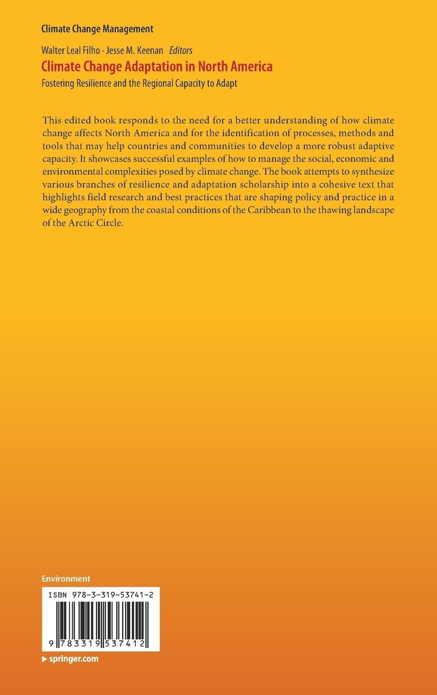 Rückseitencover Climate Change Adaptation in North America