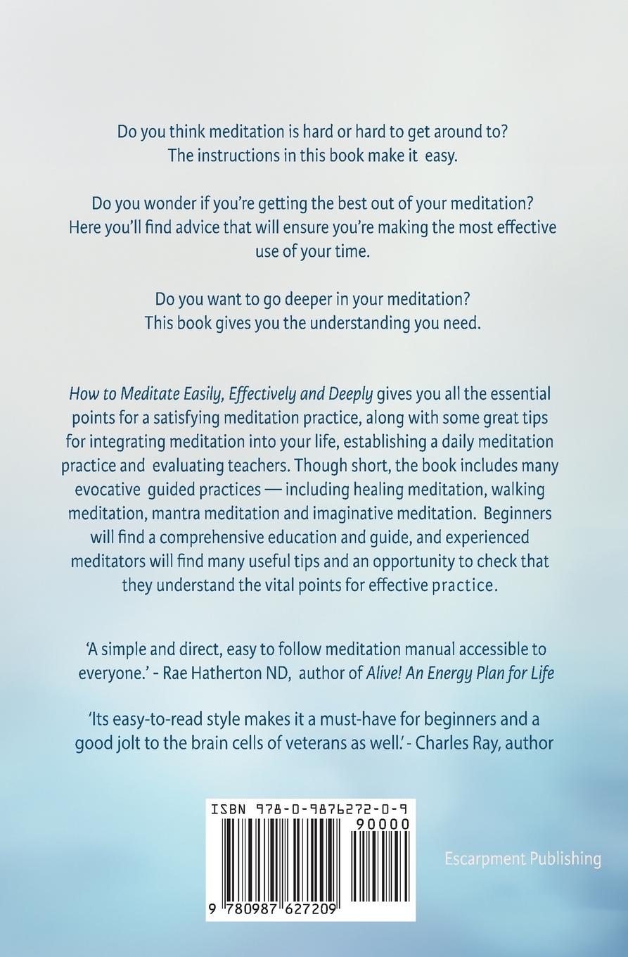 Rückseitencover How to Meditate Easily, Effectively & Deeply