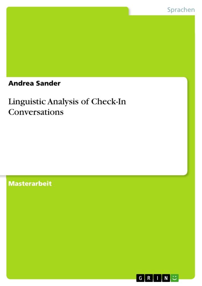 Vorderes Coverbild Linguistic Analysis of Check-In Conversations