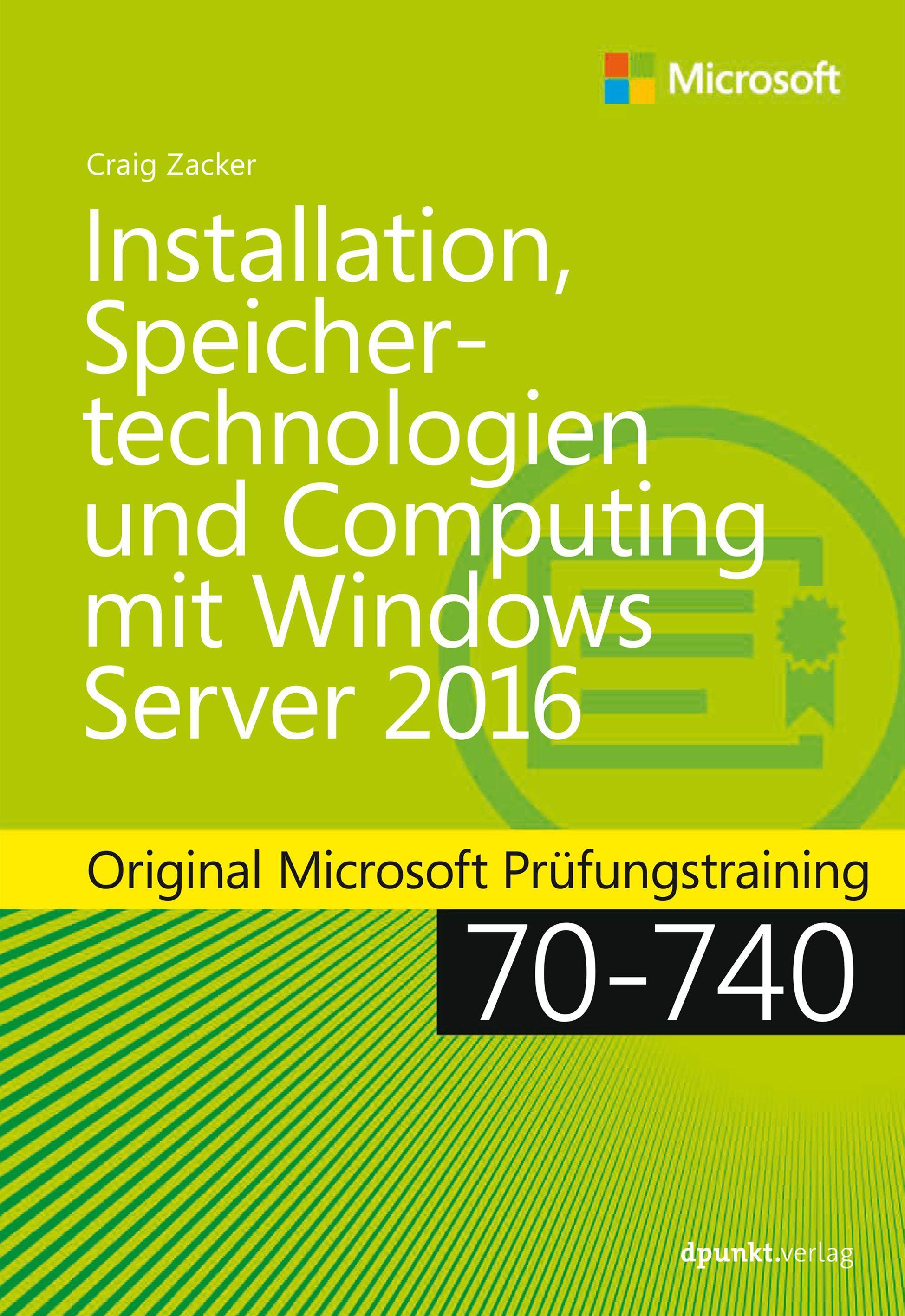 Vorderes Coverbild Installation, Speichertechnologien und Computing mit Windows Server 2016