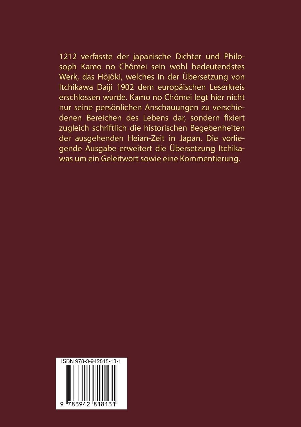 Rückseitencover Eine kleine Hütte - Lebensanschauung von Kamo no Chômei