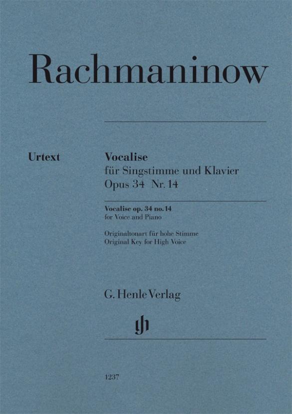 Vorderes Coverbild Vocalise op. 34 no. 14 for Voice and Piano
