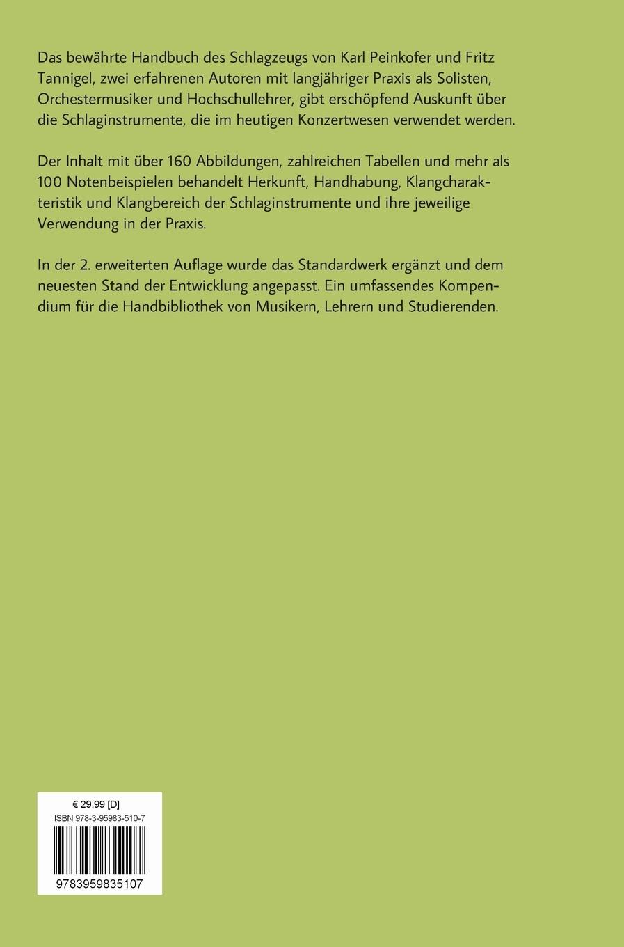 Rückseitencover Handbuch des Schlagzeugs