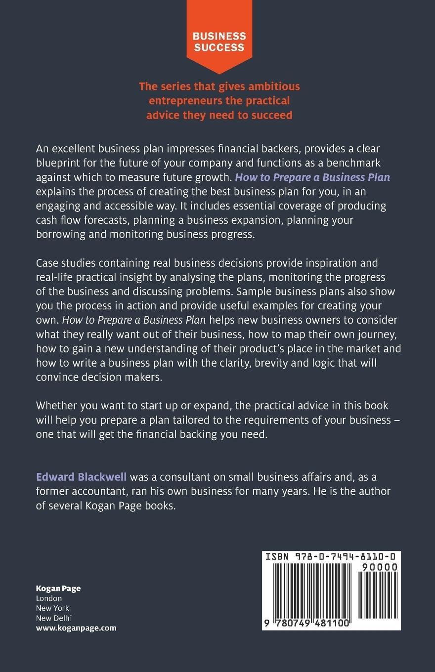 Rückseitencover How to Prepare a Business Plan