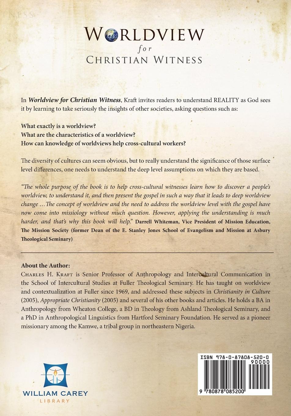 Rückseitencover Worldview for Christian Witness