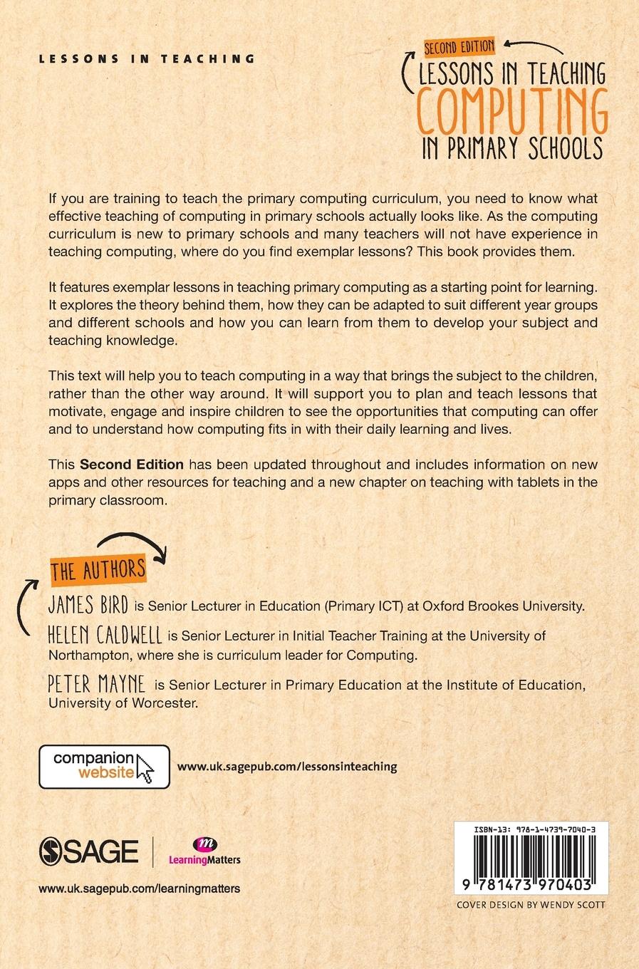 Rückseitencover Lessons in Teaching Computing in Primary Schools