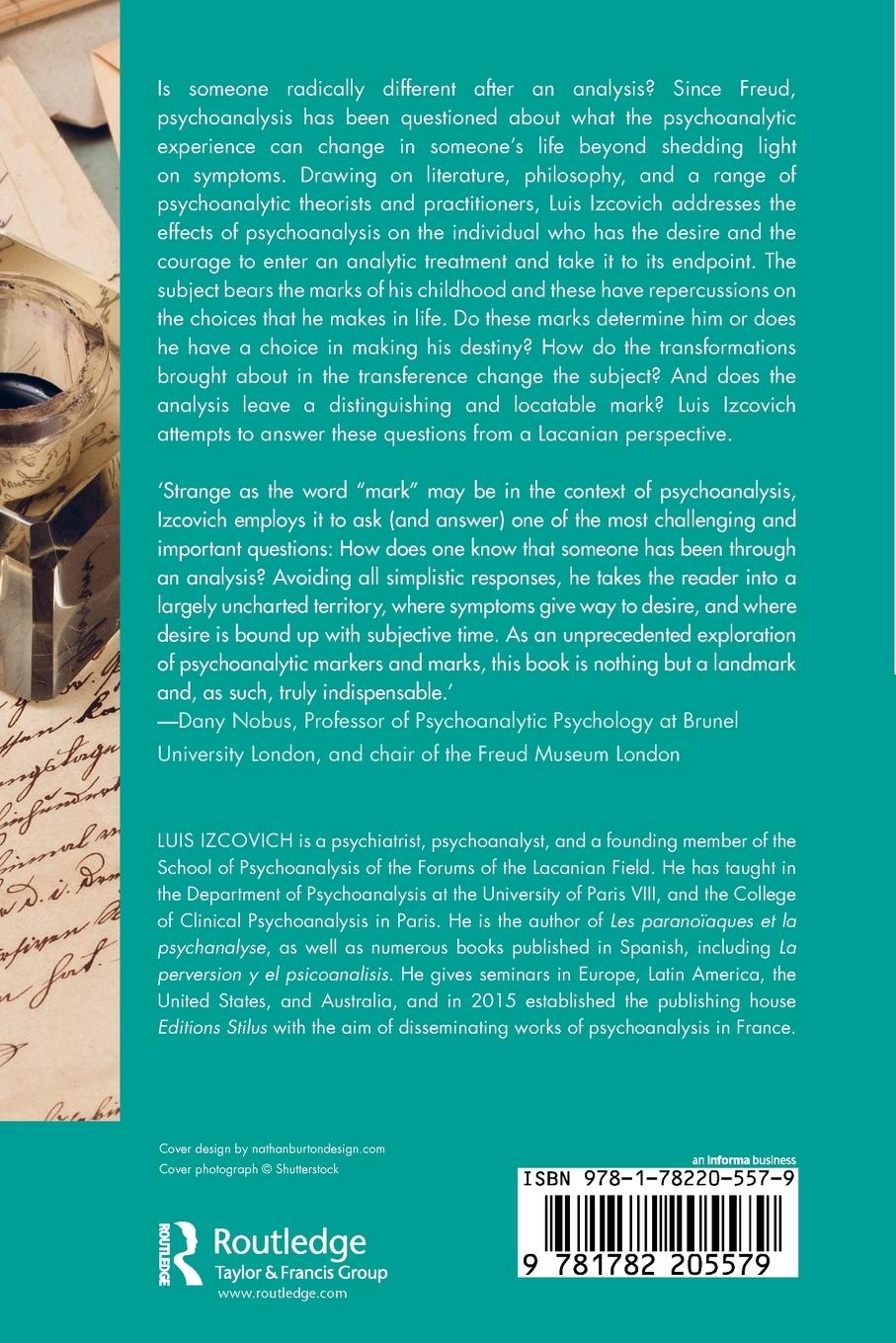 Rückseitencover The Marks of a Psychoanalysis